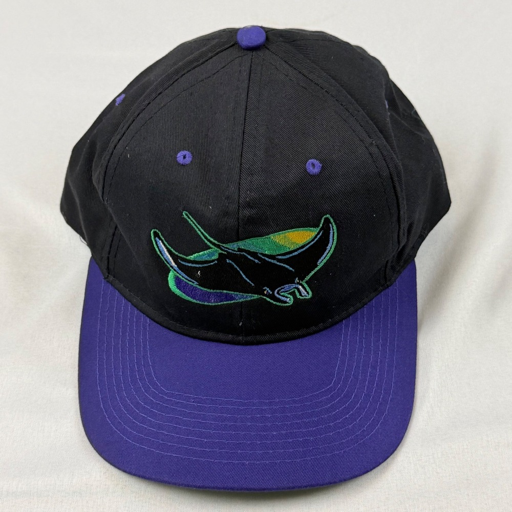 Buffalo Cap Tampa Bay Devil Rays MLB Snapback Hat Mens OSFM Black Purple Vintage